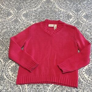 Liz Claiborne Pink V-Neck Sweater